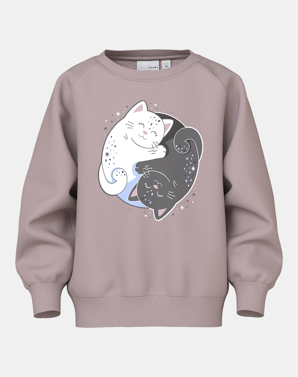 NAME IT NMFVENUS LS NREG SWEAT BRU 13234422-Keepsake LilacYinYangCat Lilac