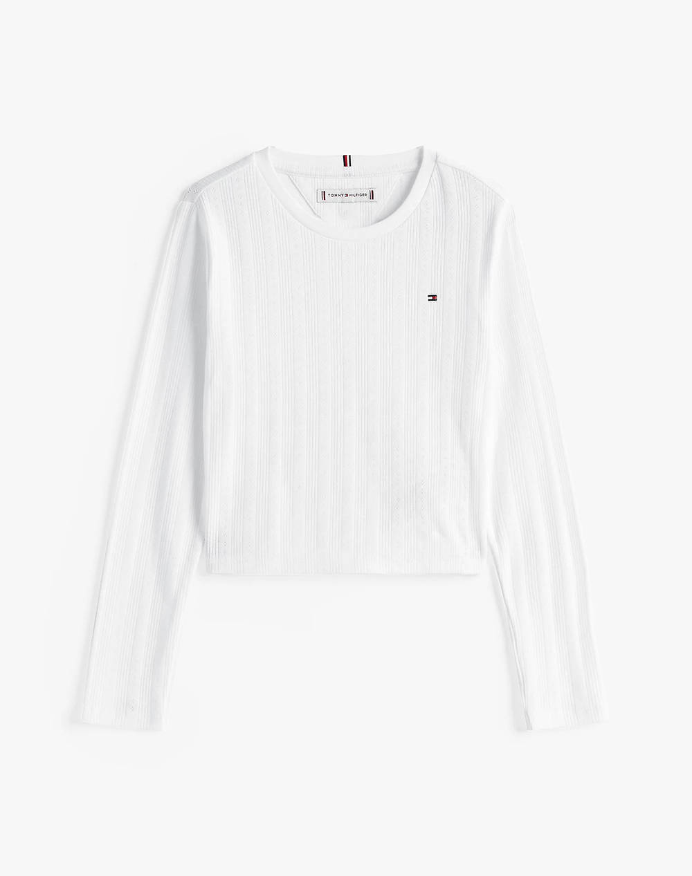 TOMMY HILFIGER POINTELLE TOP LS KG0KG08631-2Y-7Y-YBR White