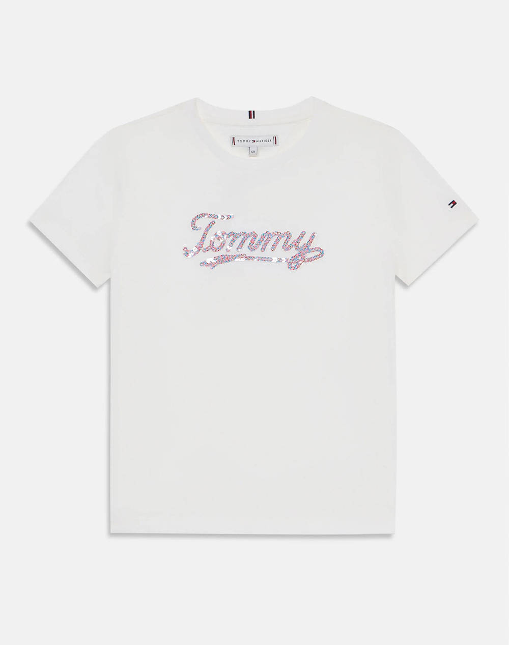 TOMMY HILFIGER TOMMY HILFIGER TOMMY SCRIPT SEQUINS TEE SS KG0KG08637-8Y-16Y-YBR White