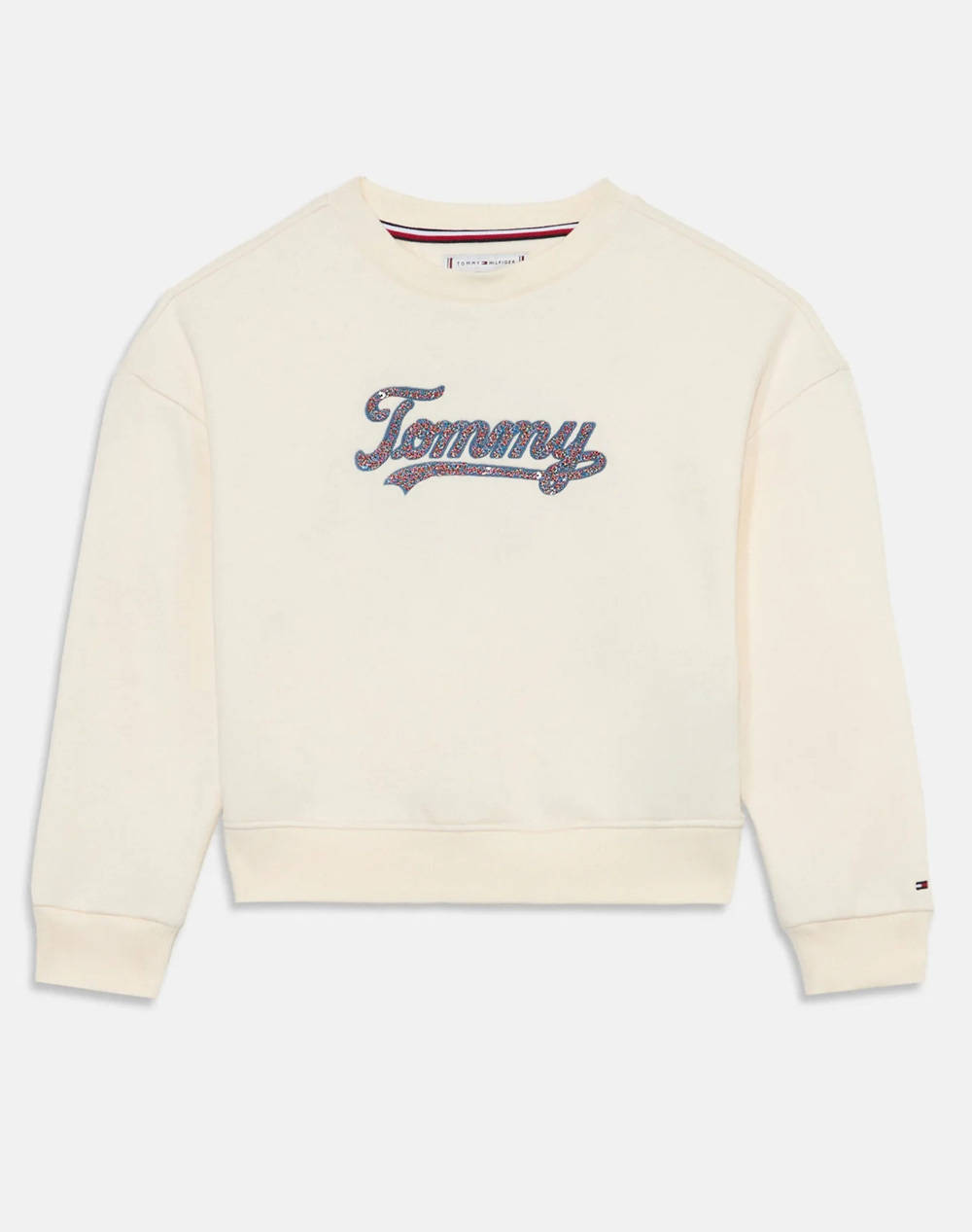 TOMMY HILFIGER TOMMY HILFIGER TOMMY SCRIPT SEQUIN SWEATSHIRT KG0KG08686-8Y-16Y-YA8 OffWhite