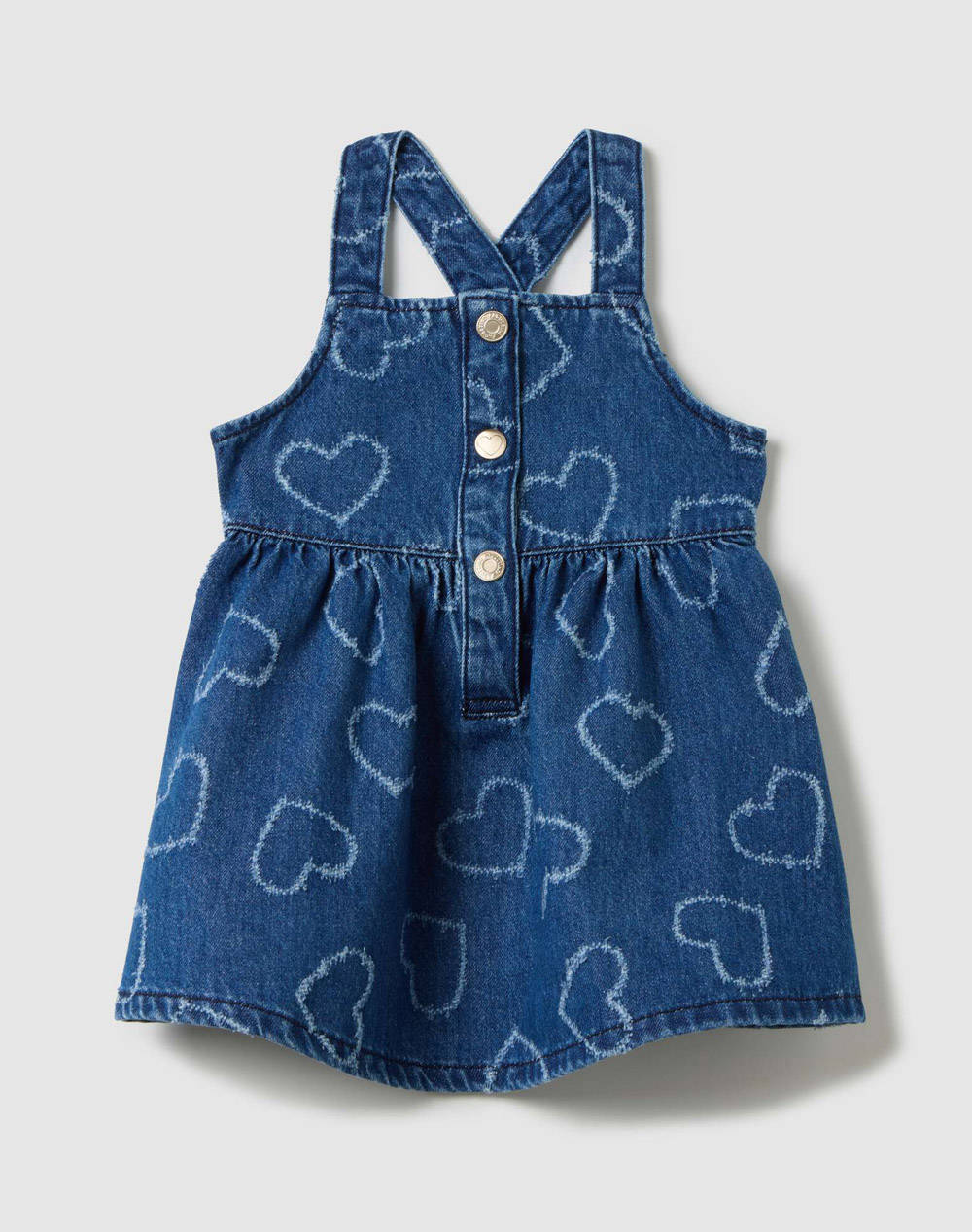 OVS SALOPETTE DENIM W/HEARTS 2395549-MEDIUM BLUE DenimBlue