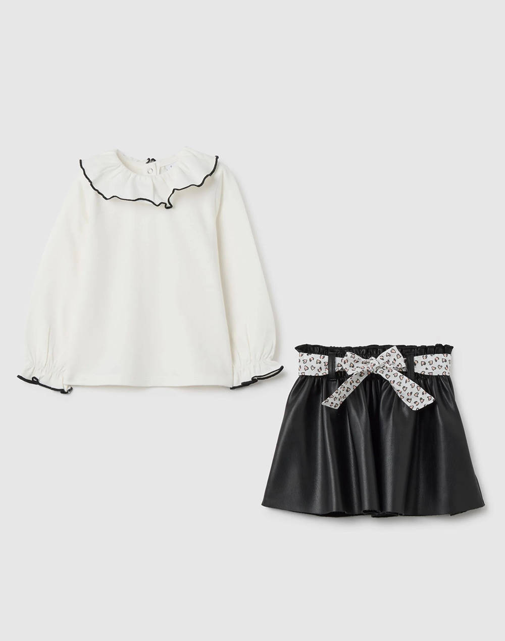 OVS SET T-SHIRT W/SKIRT 2459991-WHITE ALYSSUM OffWhite