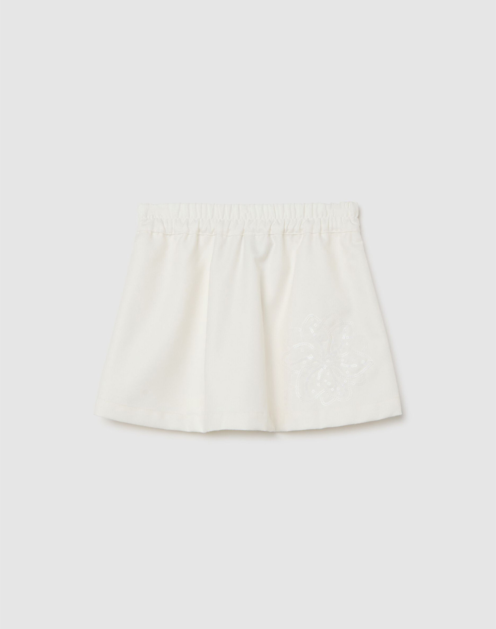 OVS OVS SHORTS WITH EMBRO 2471466-EGRET OffWhite