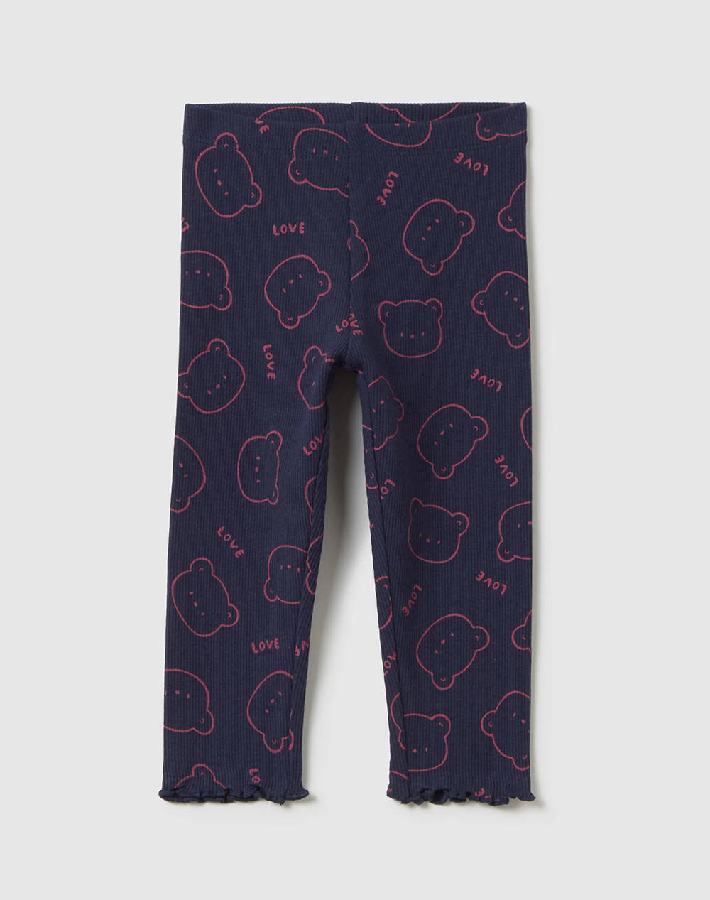 OVS LEGGINGS AOP RIB -BCI 2444682-PEACOAT DarkBlue