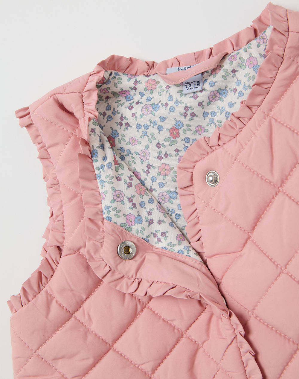 OVS QUILTED GILET W/RUFFLE 2396147-BLEACHED MAUVE Pink φωτογραφία