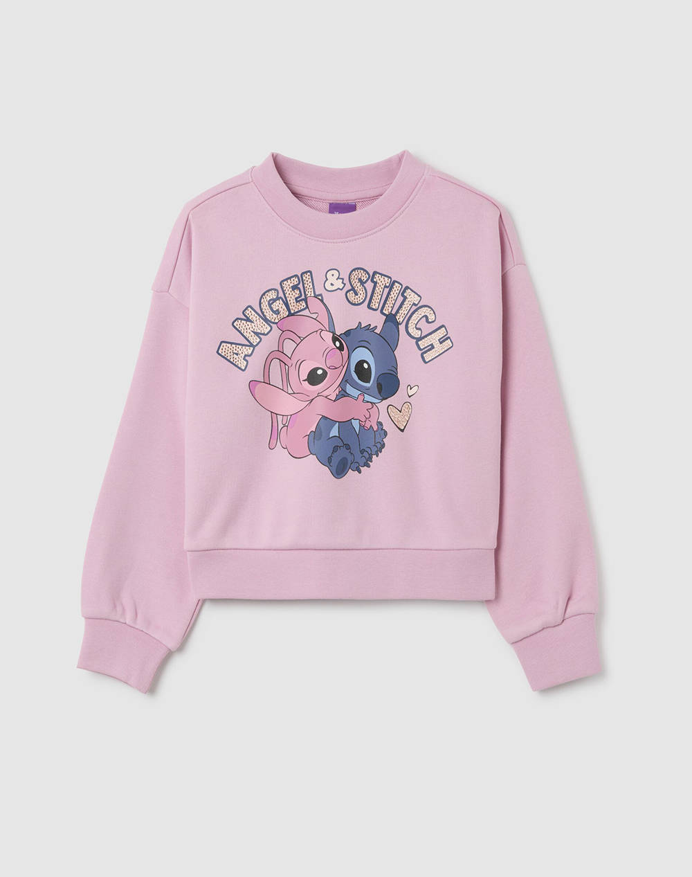 OVS OVS ROUND SWEATSHIRT LILO 2402756-FRAGRANT LILAC Pink