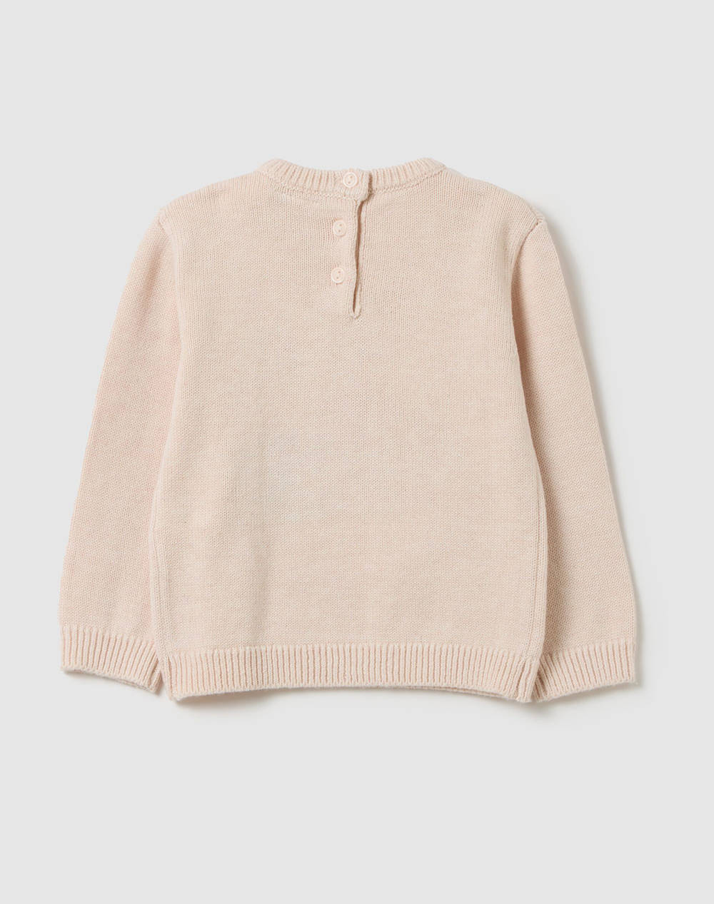 OVS JUMPER BIG HEART 2459986-CREME DE PECHE Biege φωτογραφία