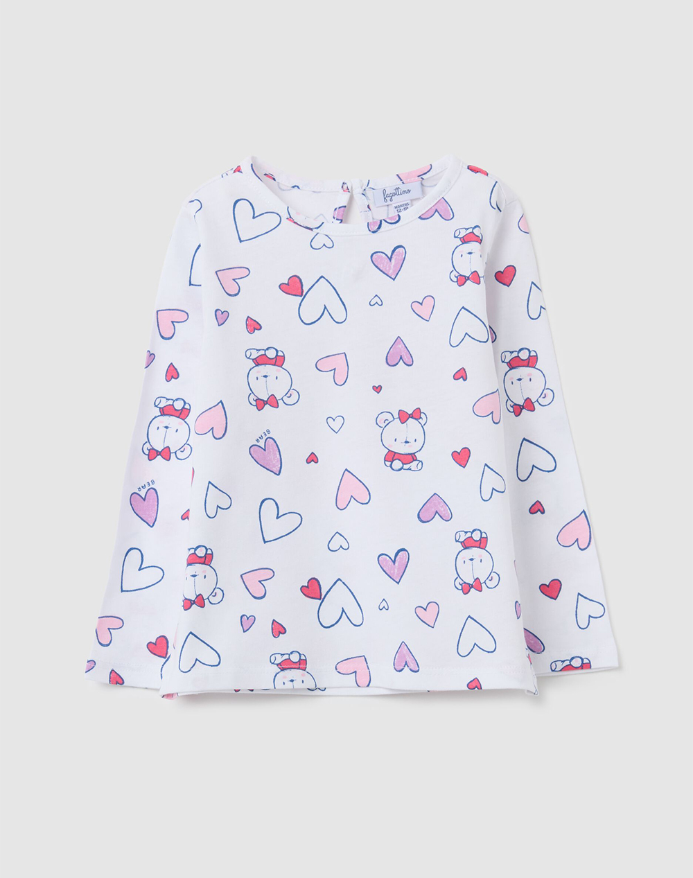 OVS OVS T-SHIRT L/S AOP - BIO 2417909-LUCENT WHITE Multi