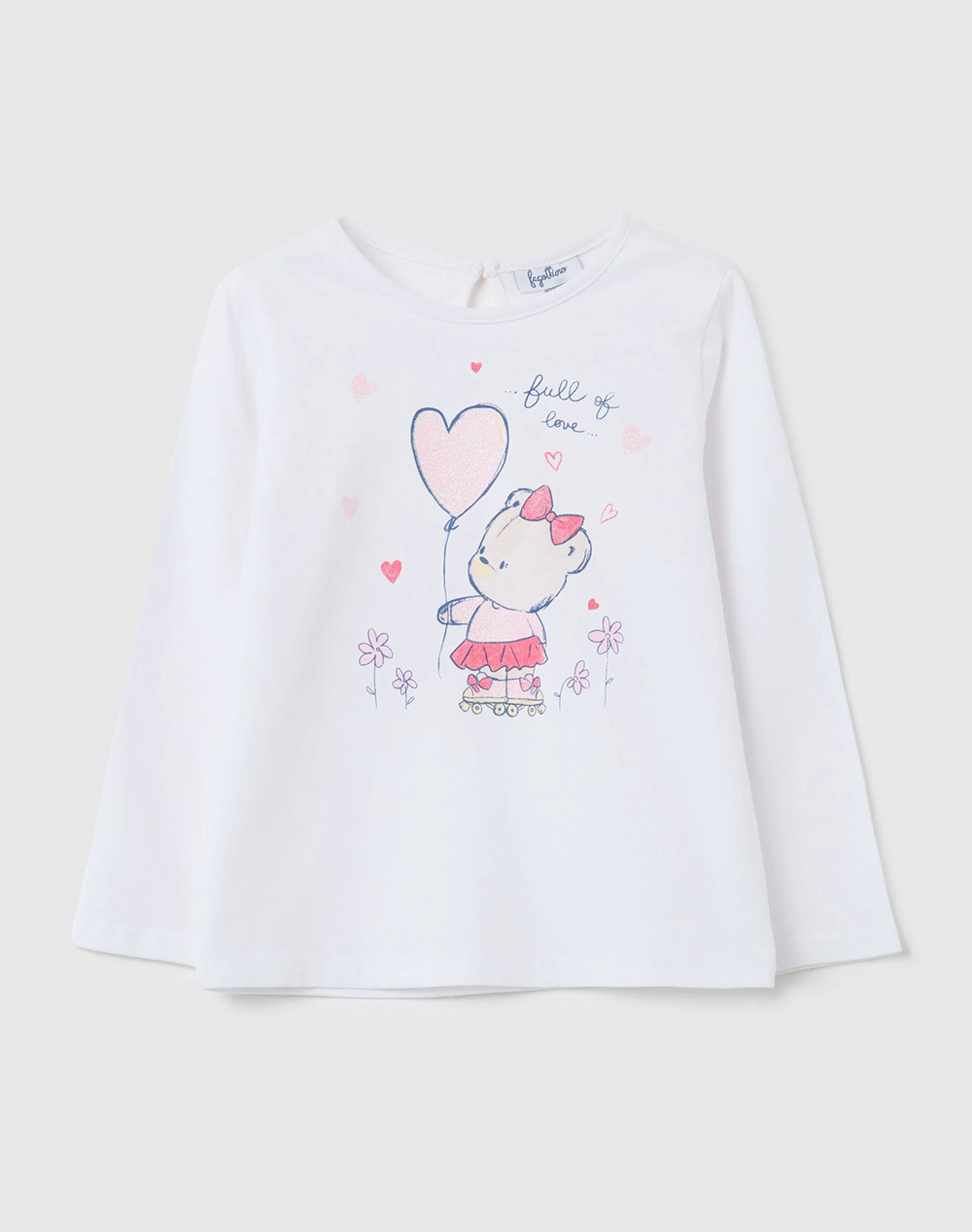 OVS TSH L/S MOD.B W/GLIT. BIO 2444950-LUCENT WHITE White