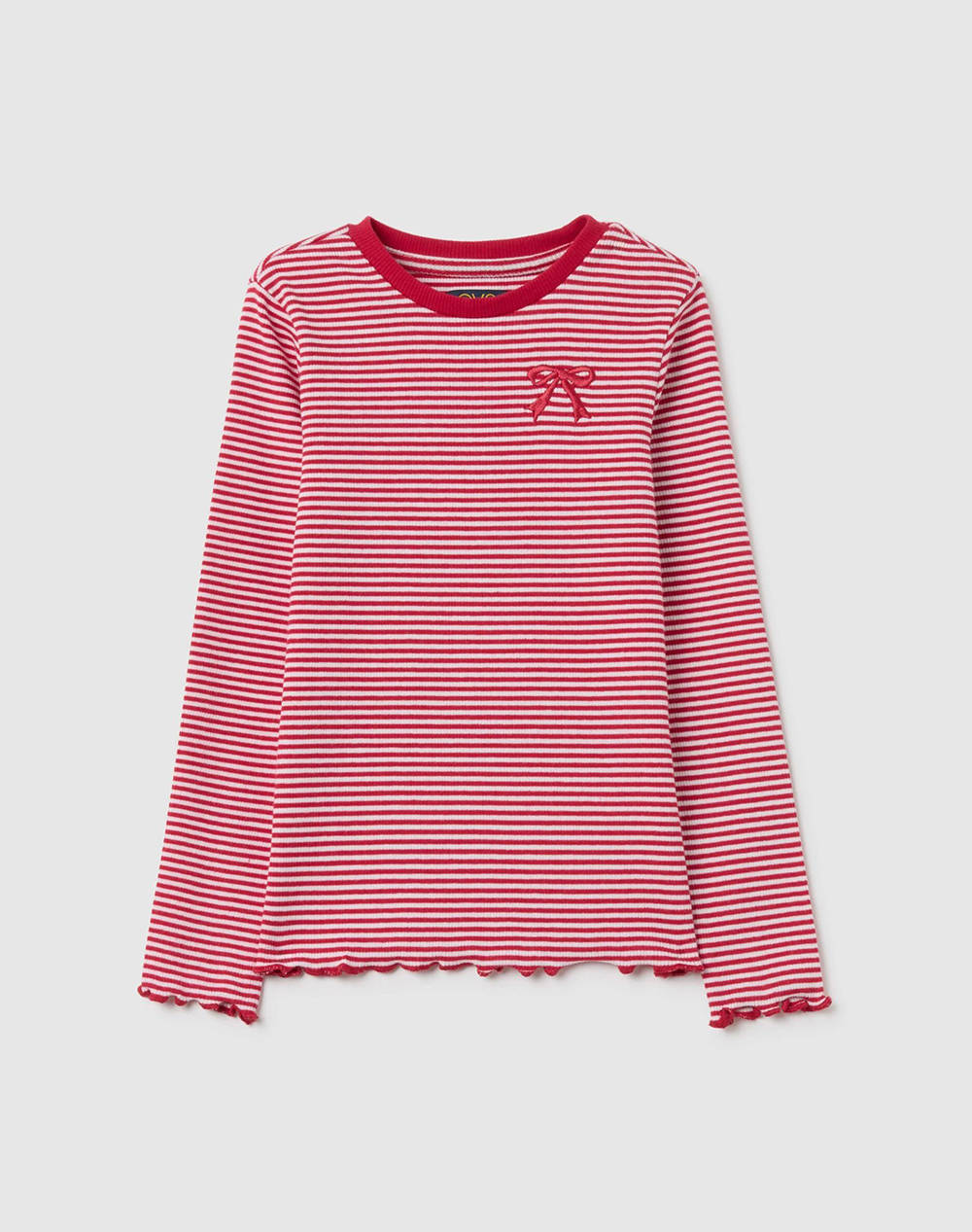 OVS TSH RIB STRIPED 2446980-RED/WHITE Multi