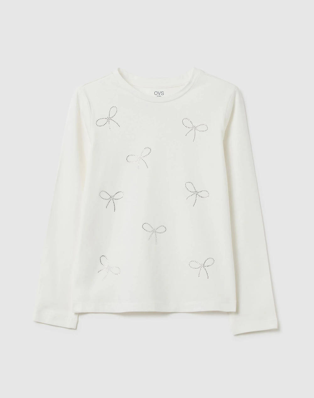 OVS TSH WITH STRASS 2447049-SNOW WHITE OffWhite