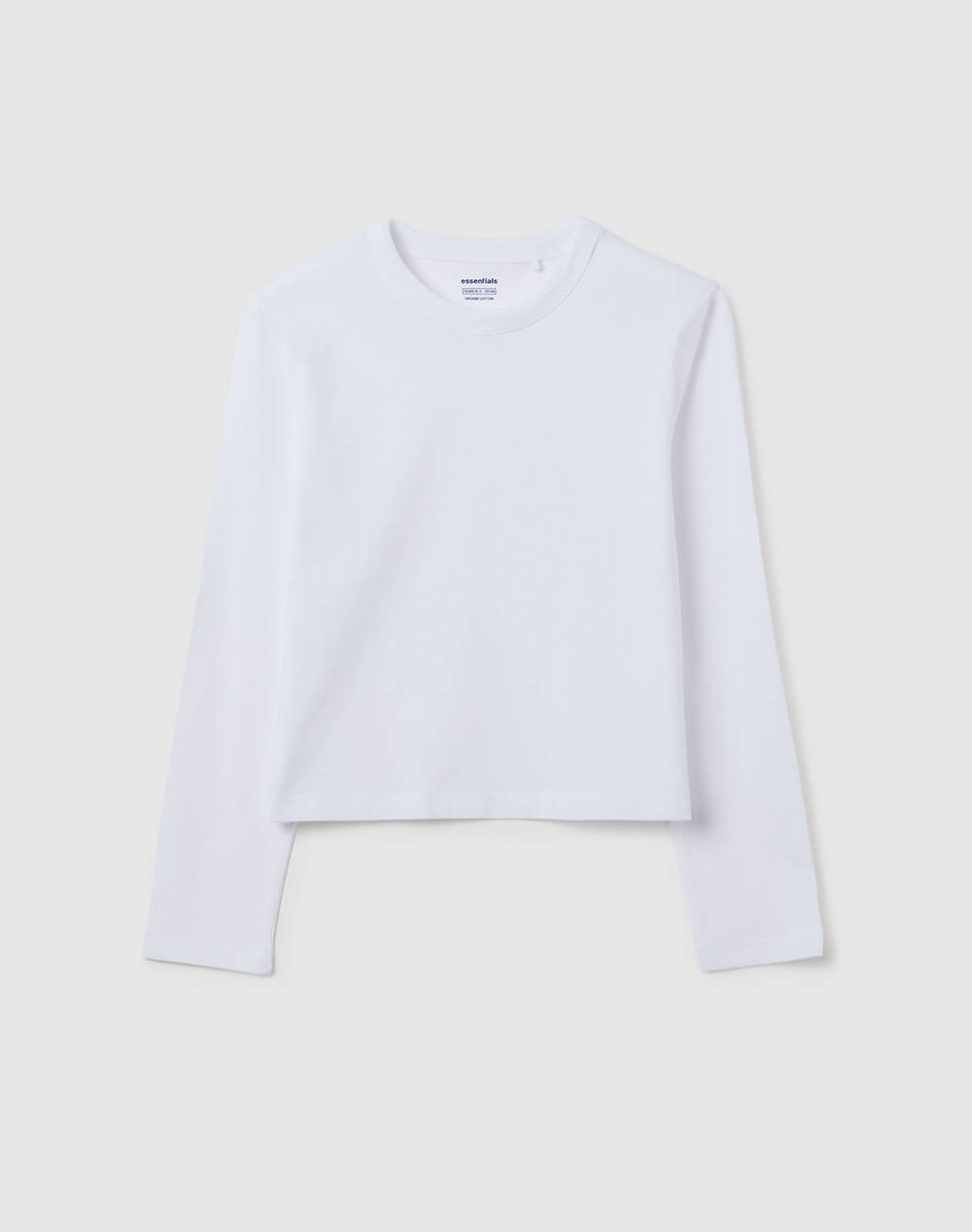 OVS TSH L/S SOLID BIO 2443683-LUCENT WHITE White