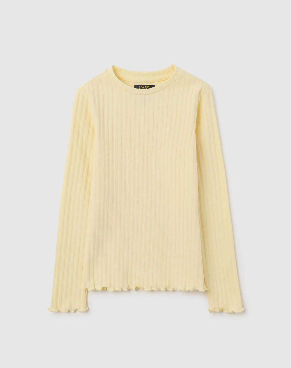 OVS TSH LS RIB 7X7 2471473-PASTEL YELLOW LightYellow