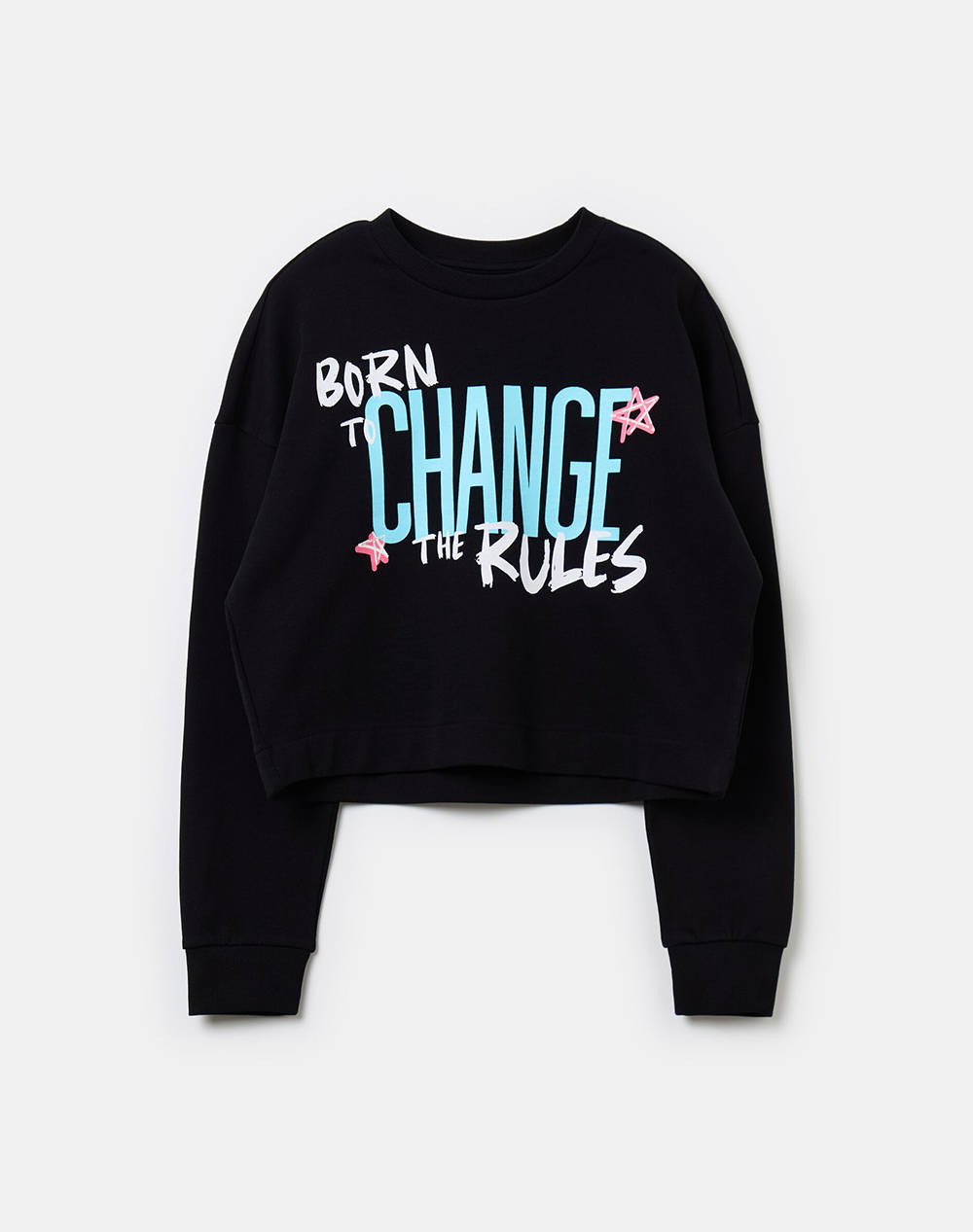 OVS OVS SWT CROP D PRINT 5 COL 2092661-BLACK Black