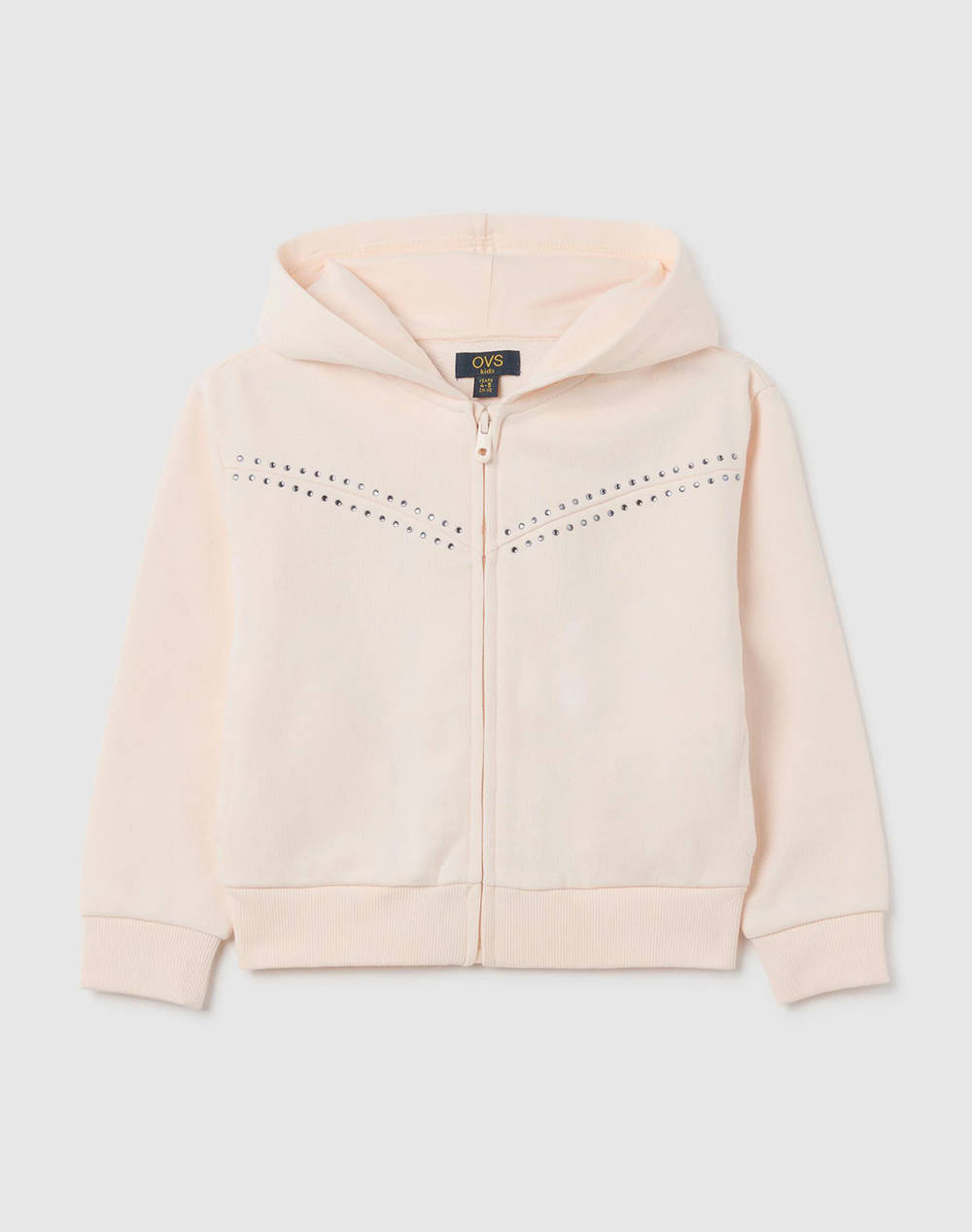 OVS HOODIE FULL ZIP W/FRINGES 2402784-DELICACY LightPink