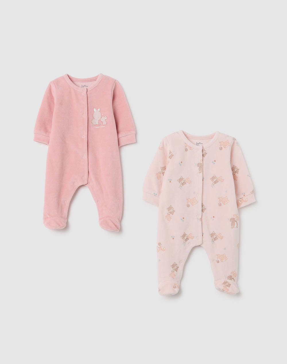 OVS OVS PK2 ROMPER VELOUR GIRL 2465092-BARELY PINK Pink