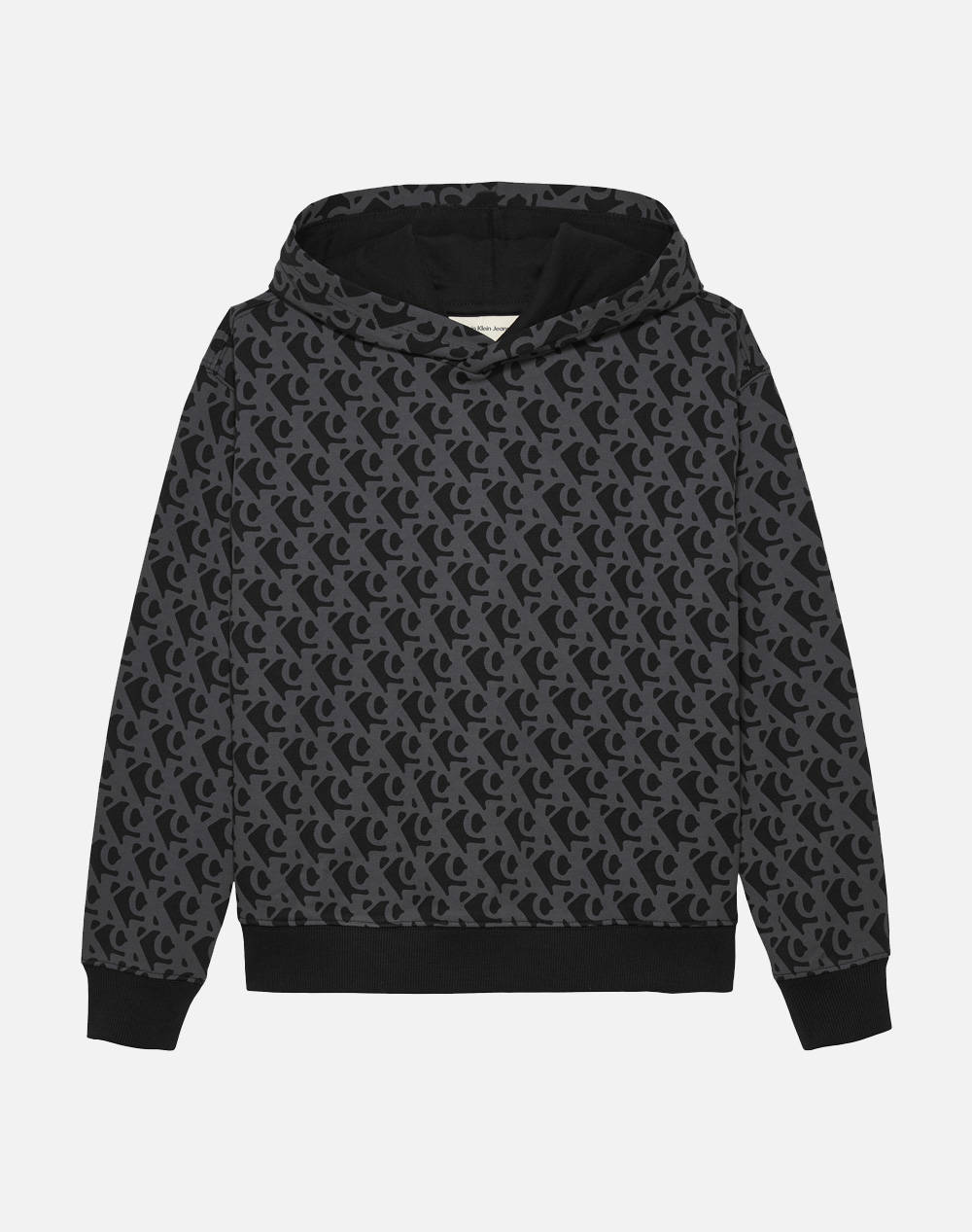 CALVIN KLEIN CK LOGO AOP HOODIE IB0IB02565-8Y-16Y-BEH Black