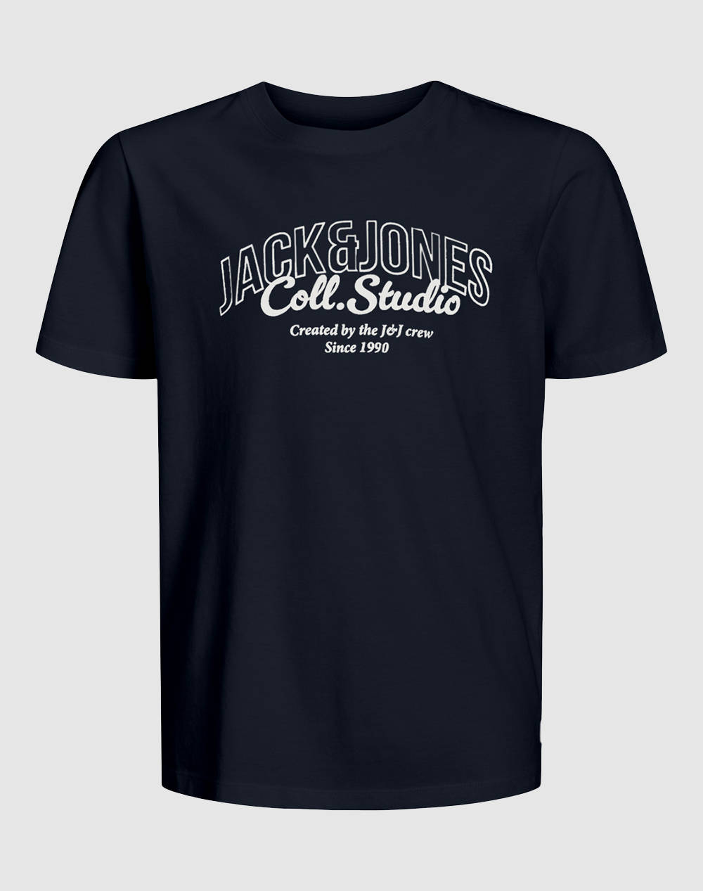 JACK&JONES JJMAKOTO TEE SS CREW NECK JNR 12279640-Sky CaptainBigPrint DarkBlue