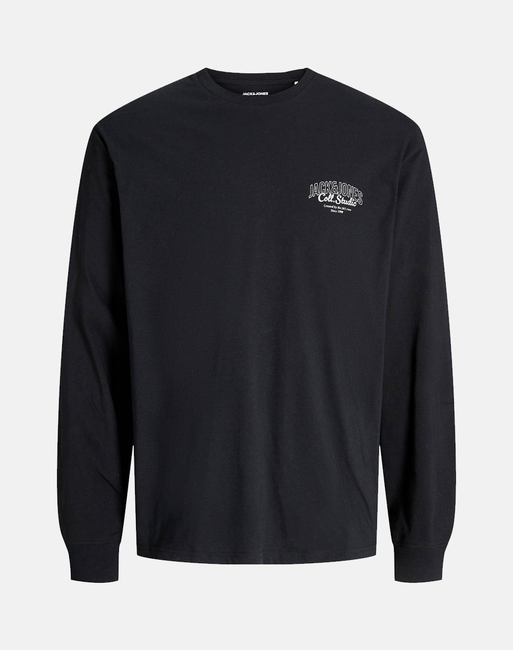 JACK&JONES JJMAKOTO TEE LS CREW NECK JNR 12279650-BLACK Black
