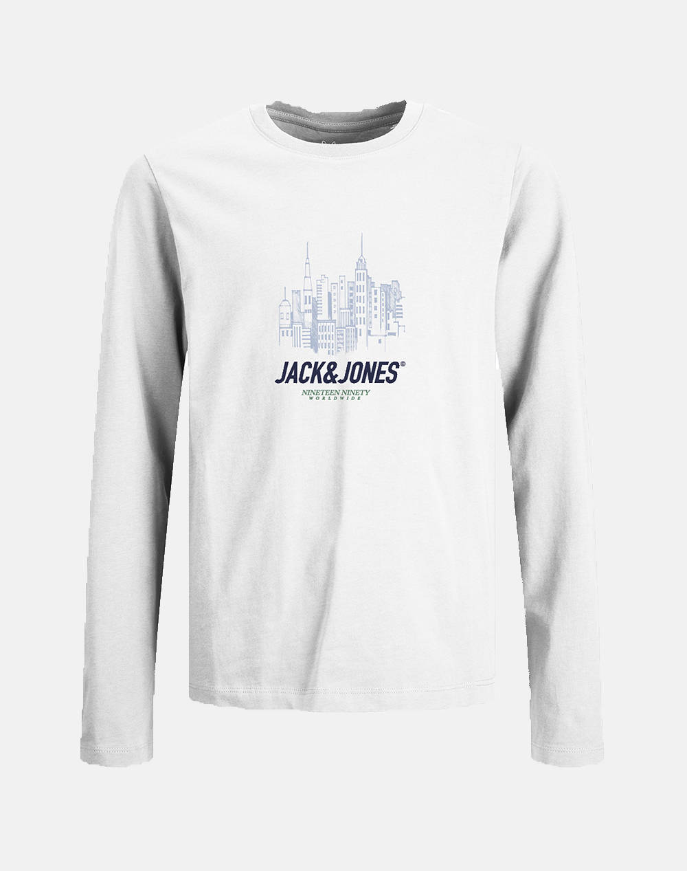 JACK&JONES JORYORK TEE LS CREW NECK FST JNR 12288451-Bright WhiteJNR White