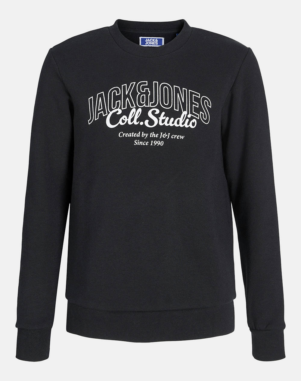 JACK&JONES JJMAKOTO SWEAT CREW NECK JNR 12279444-BlackBIG PRINT Black