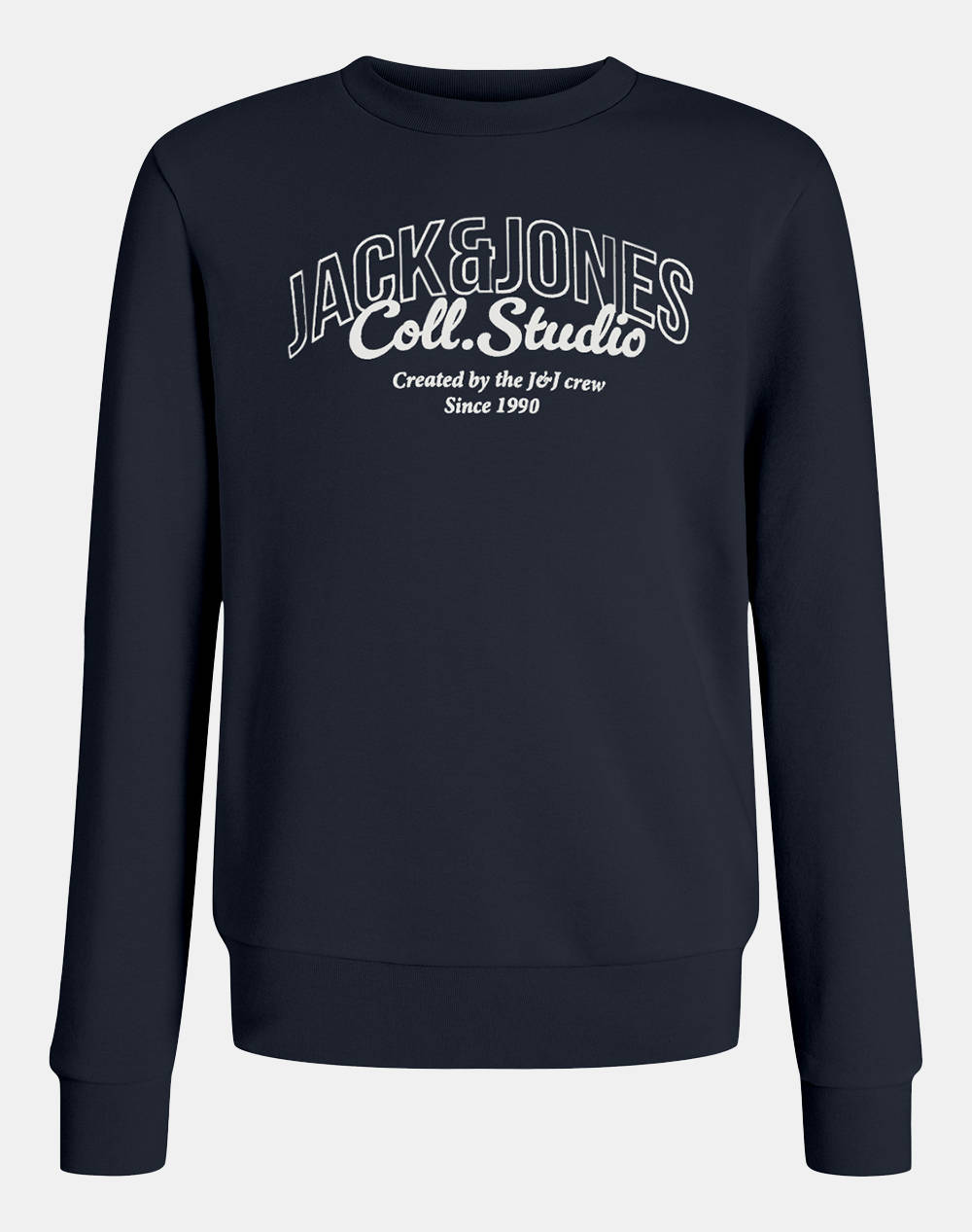 JACK&JONES JJMAKOTO SWEAT CREW NECK JNR 12279444-Sky CaptainBig Print DarkBlue