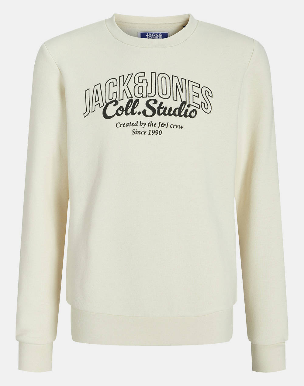 JACK&JONES JACK&JONES JJMAKOTO SWEAT CREW NECK JNR 12279444-Antique WhiteBig Print OffWhite