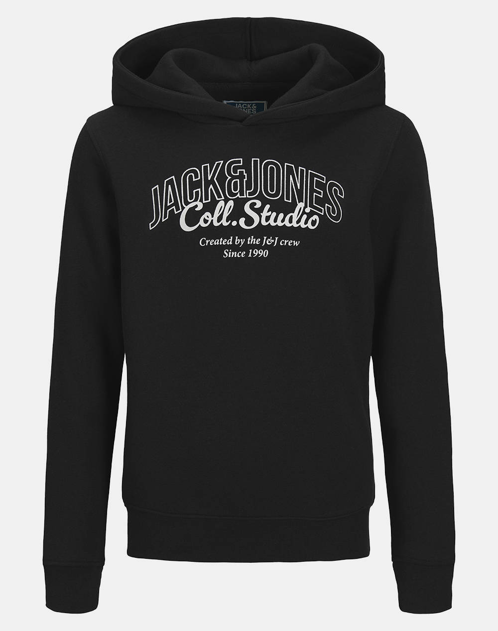 JACK&JONES JJMAKOTO SWEAT HOOD UB JNR 12285646-BlackBigPrint Black