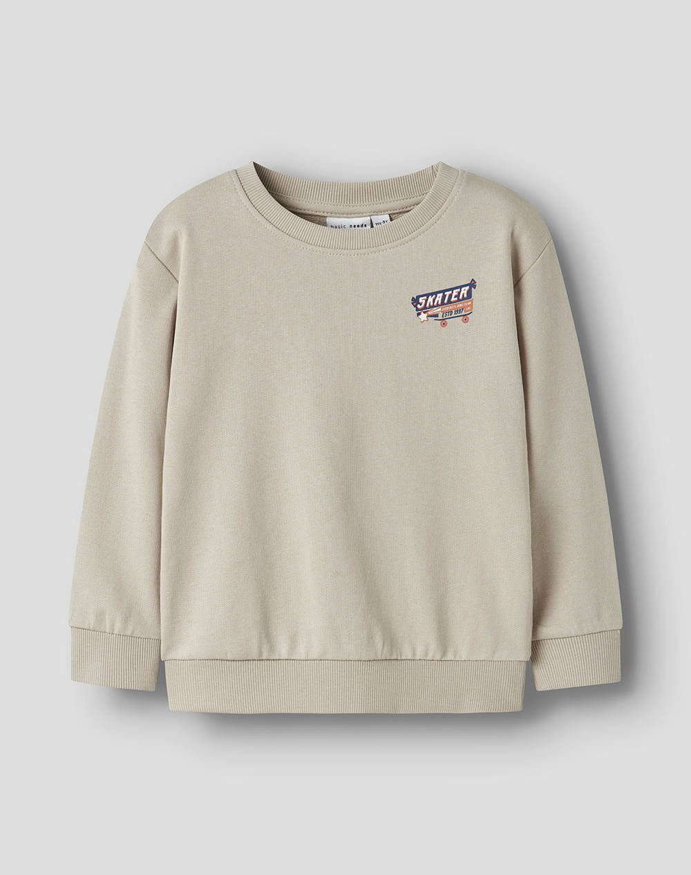 NAME IT NMMVASHA LS NREG SWEAT UNB 13246351-PeyoteSkater Dino Biege