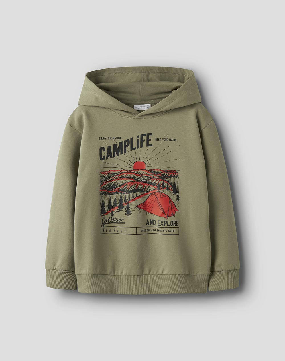 NAME IT NKMVUGO LS NREG SWEAT WH BRU 13234313-MermaidCamplife Khaki