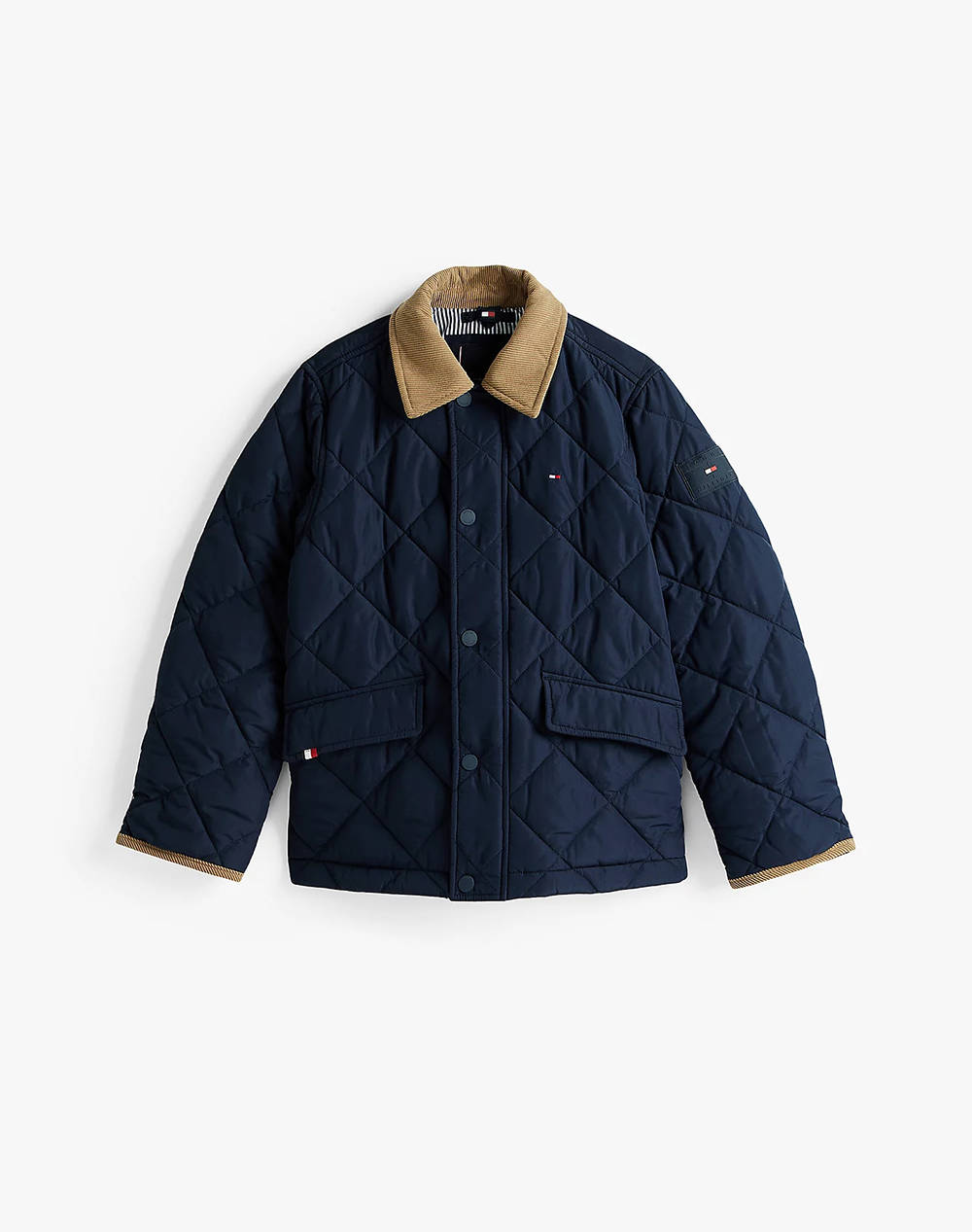 TOMMY HILFIGER TOMMY HILFIGER CONTRAST COLLAR QUILTED JACKET KB0KB09814-2Y-7Y-C1G DarkBlue