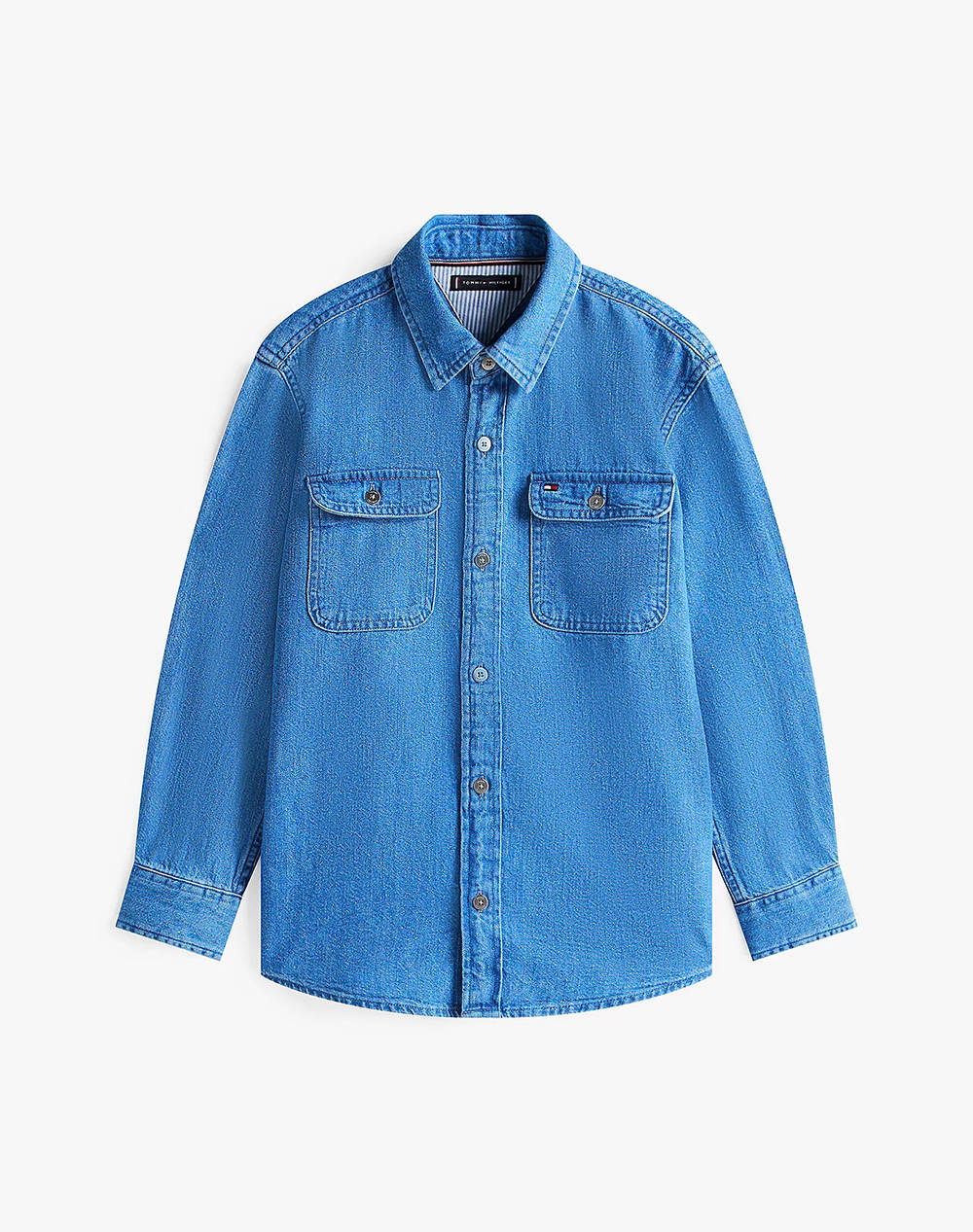 TOMMY HILFIGER TOMMY HILFIGER MID BLUE DENIM SHIRT LS KB0KB09688-8Y-16Y-1A4 JeanBlue