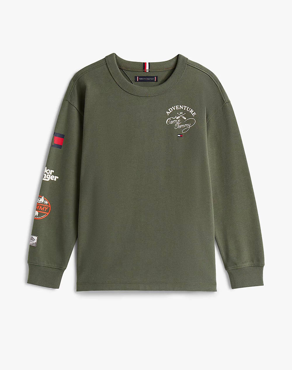 TOMMY HILFIGER CAMP TOMMY MULTI PRINT TEE LS KB0KB09935-8Y-16Y-MRH Khaki