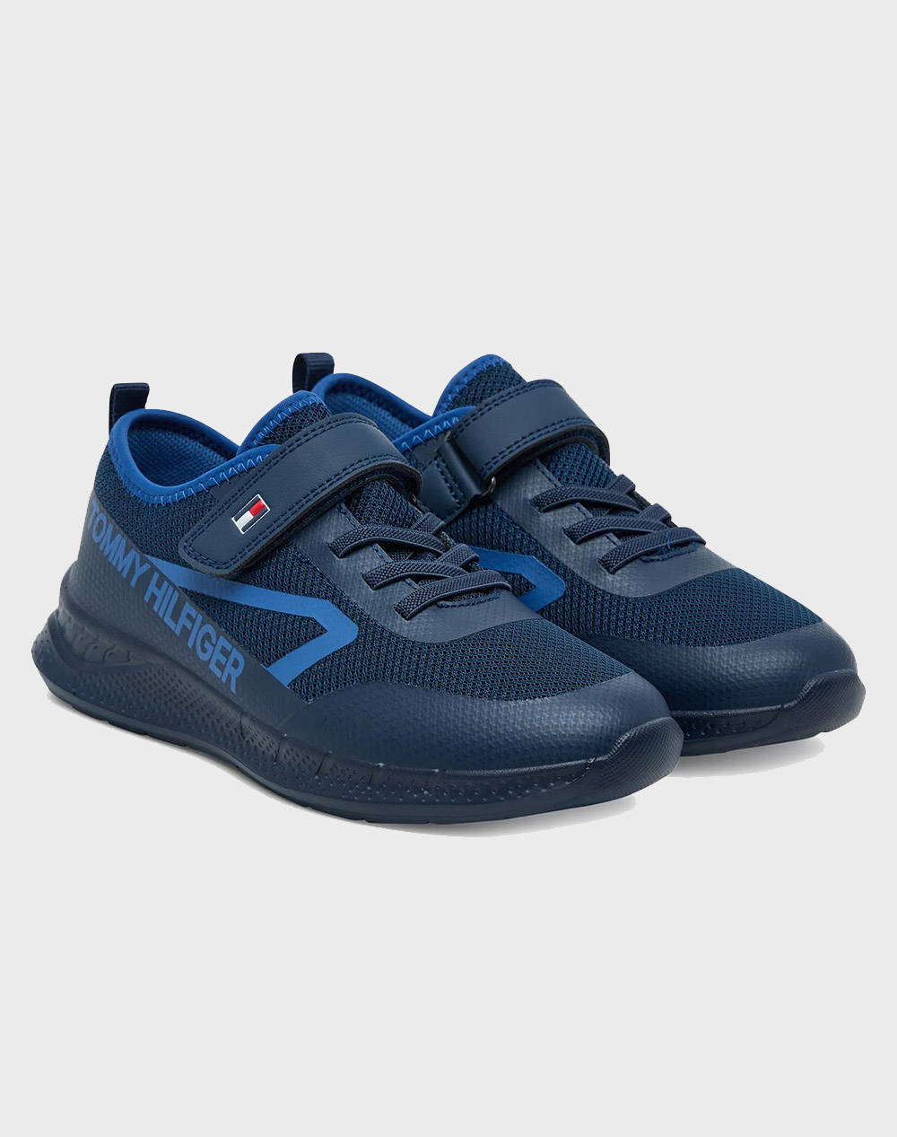 TOMMY HILFIGER LOW CUT LACE-UP/VELCRO SNEAKER T1B9-34110-1843-24-29-800 Blue φωτογραφία