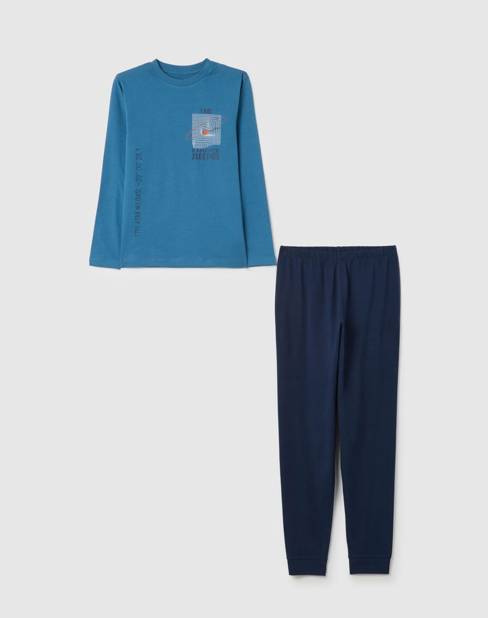 OVS OVS PYJAMA SP 10/15 JRS 140 2417249-BLUE/LT BLUE Blue