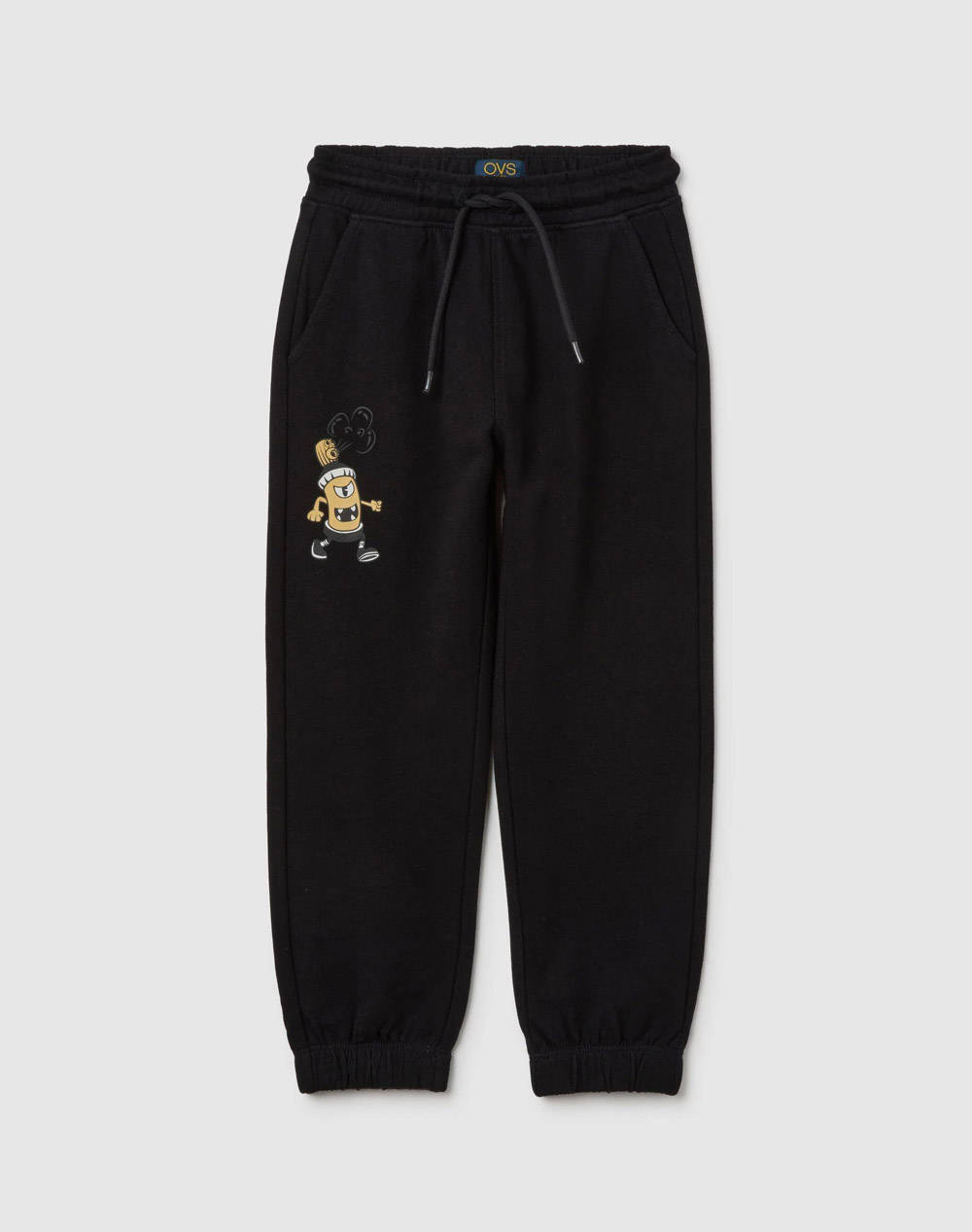 OVS OVS TROUSER WITH PRINT 2446083-BLACK BEAUTY Black