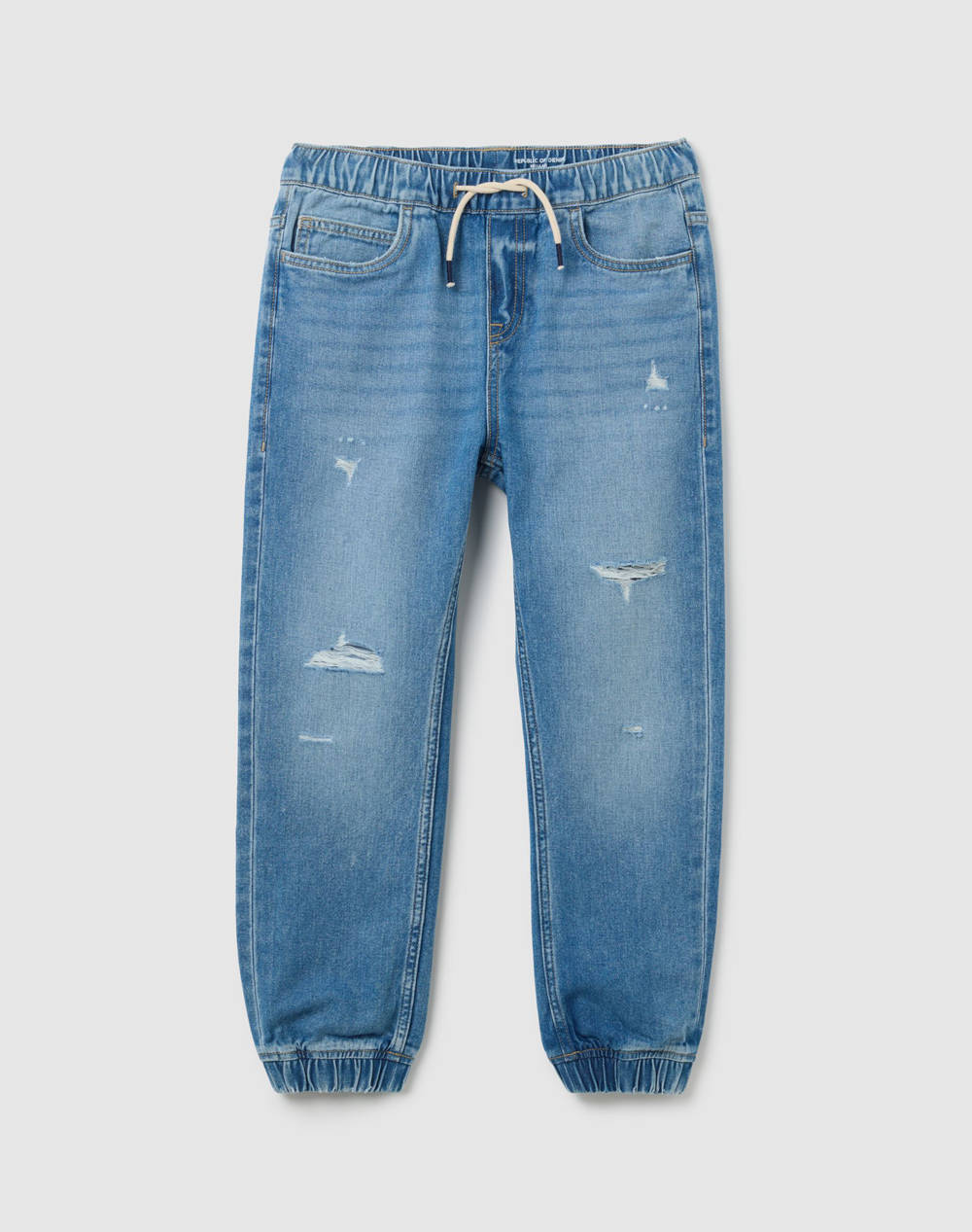 OVS JOGGER SOFT DENIM W/BROKE 2454323-MEDIUM BLUE DenimBlue