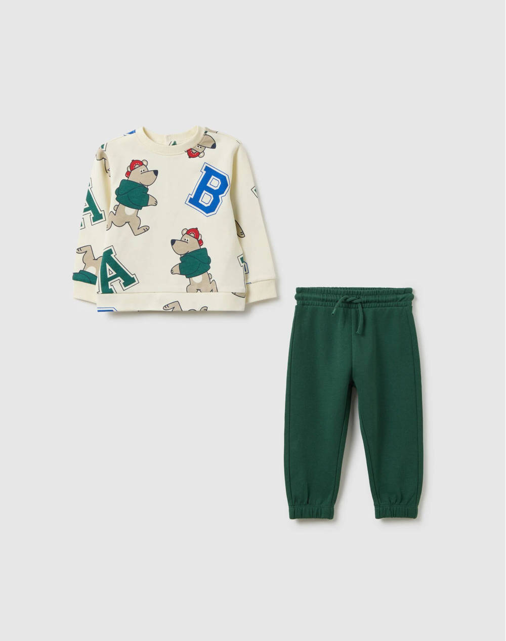 OVS OVS JOGGING SET AOP+SOLID 2443180-VANILLA ICE Ecru