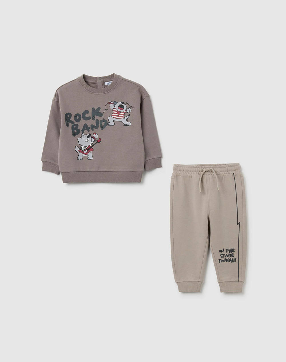 OVS OVS JOGGING SET W/PRINT 2458617-STORM FRONT Gray