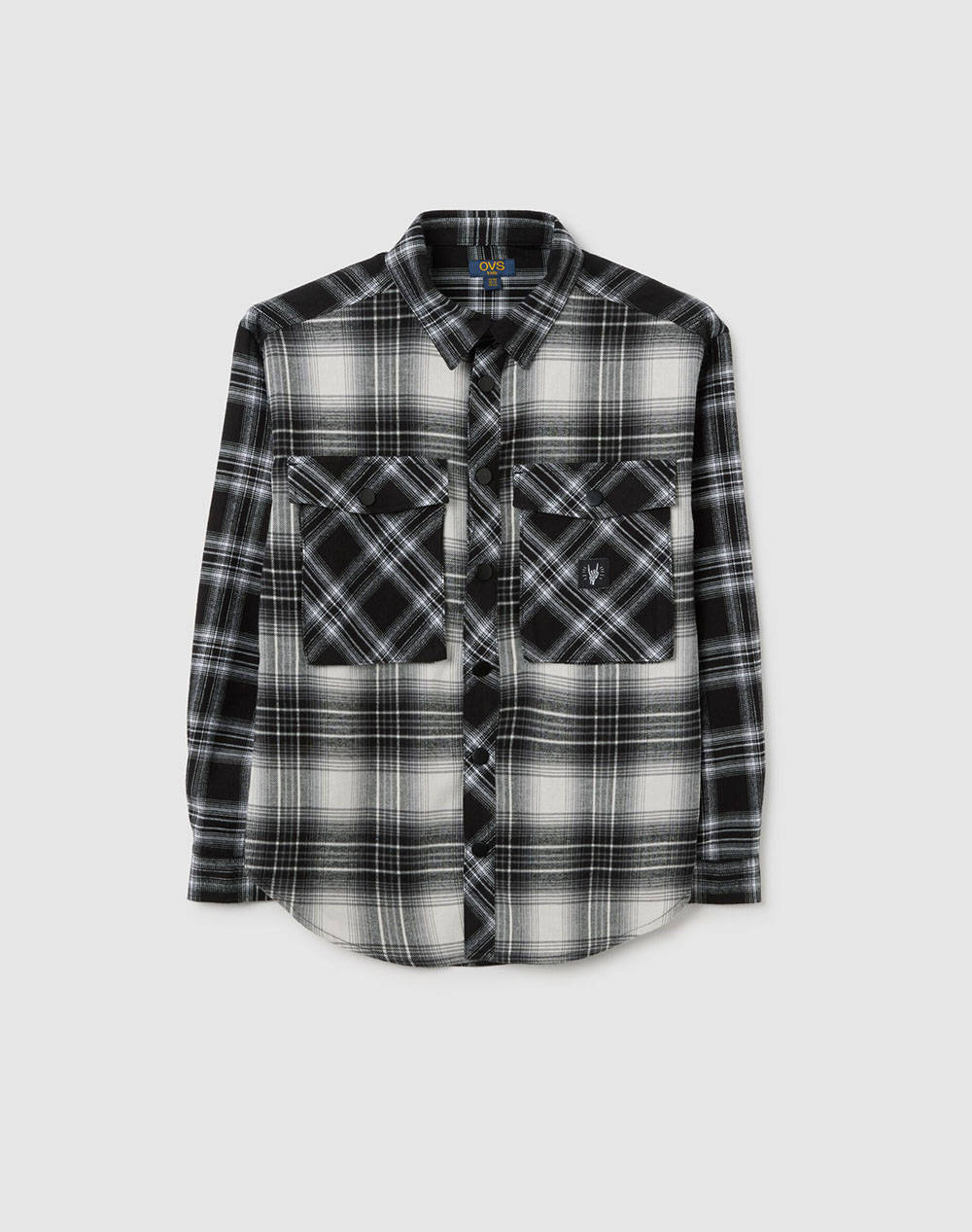 OVS SHIRT FLANELLA CHECK B/W 2454305-WHITE/BLACK CHECK Multi