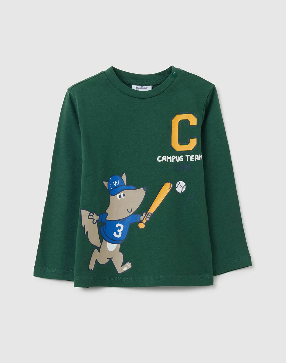 OVS TSHIRT LS W-PRINT MOD C 2443235-HUNTER GREEN Green