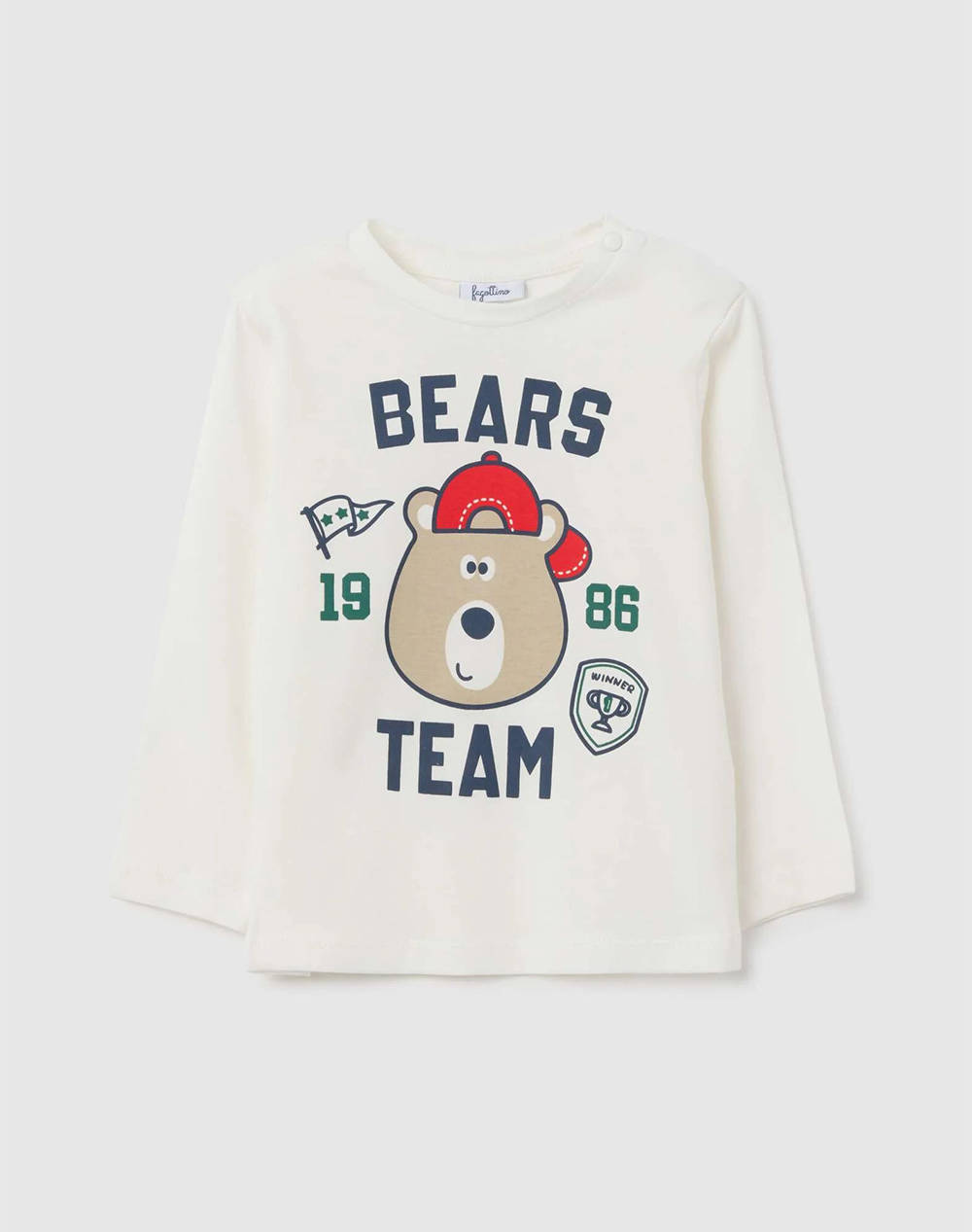 OVS TSHIRT LS W-PRINT MOD C 2443256-BRIGHT WHITE White