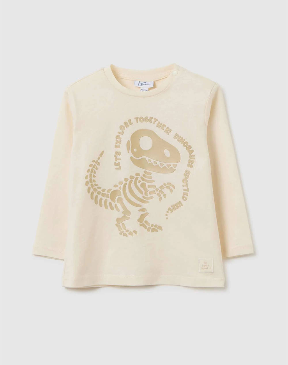 OVS T-SHIRT WITH DINO 2415102-EGGNOG Cream