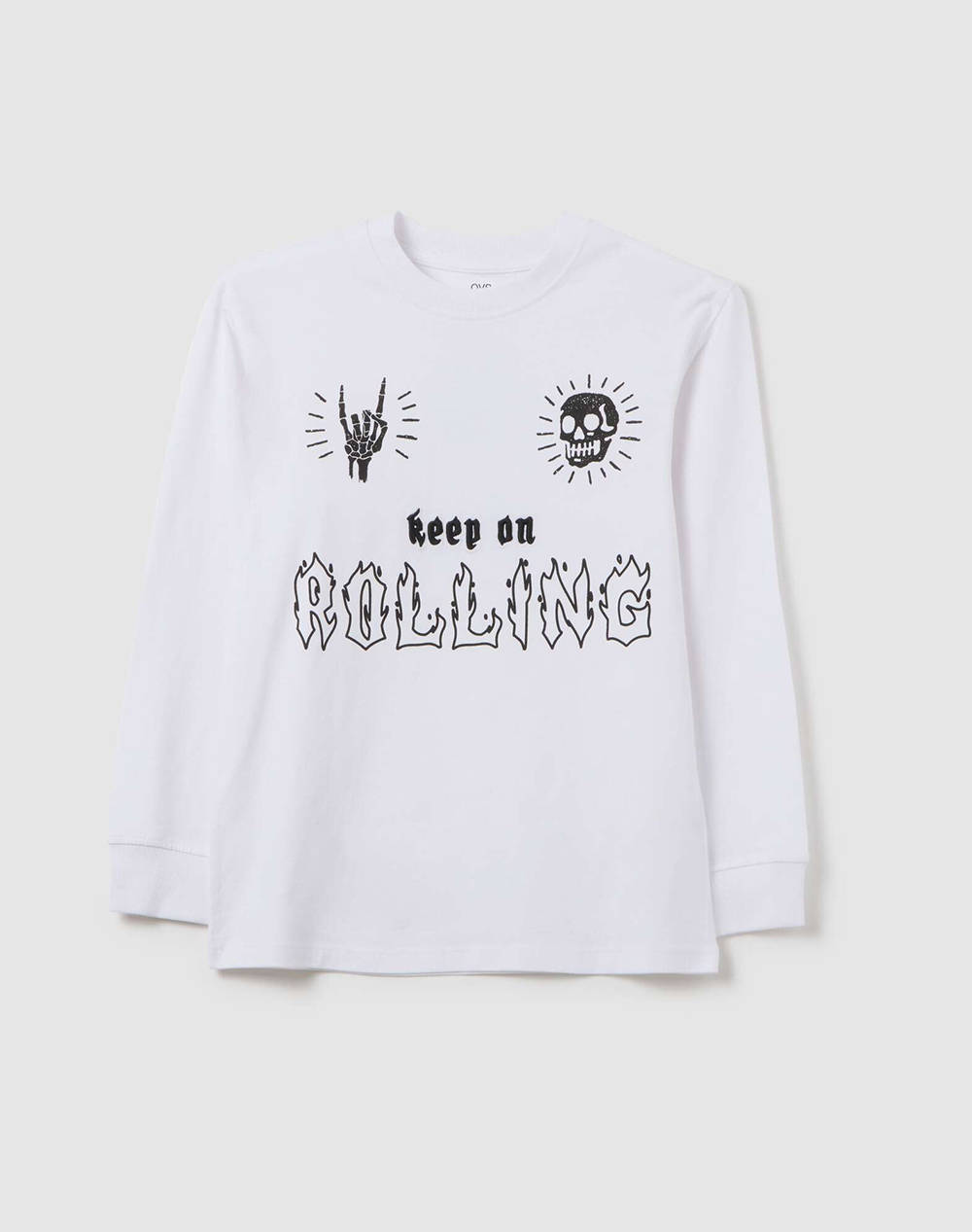 OVS TSHIRT WITH EMBRO 2459243-LUCENT WHITE White