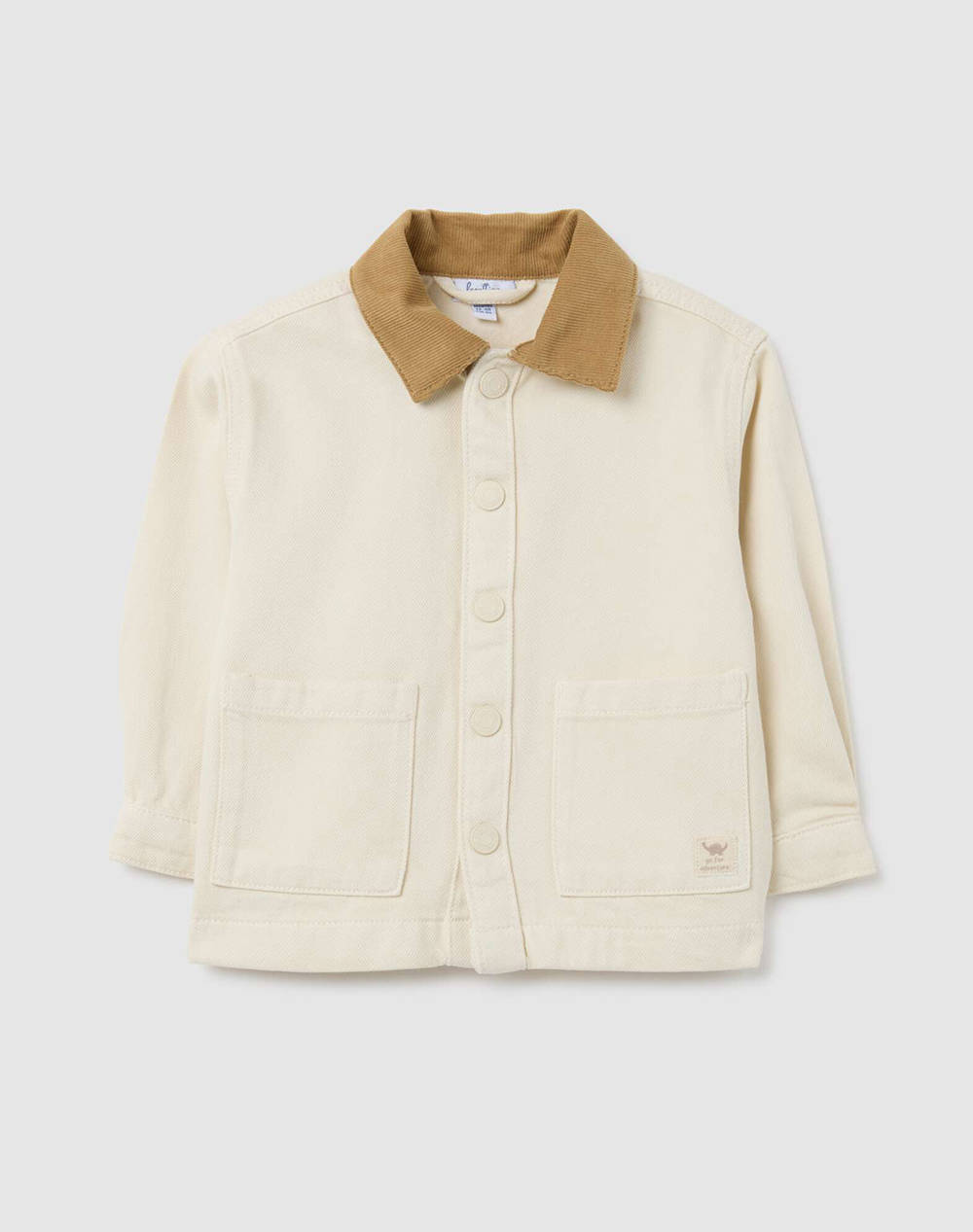 OVS SHACKET W/VELVET COLLAR 2415067-EGGNOG Biege