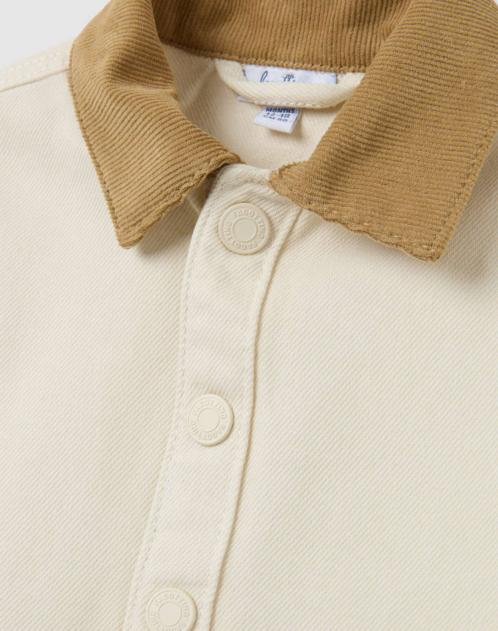 OVS SHACKET W/VELVET COLLAR 2415067-EGGNOG Biege φωτογραφία