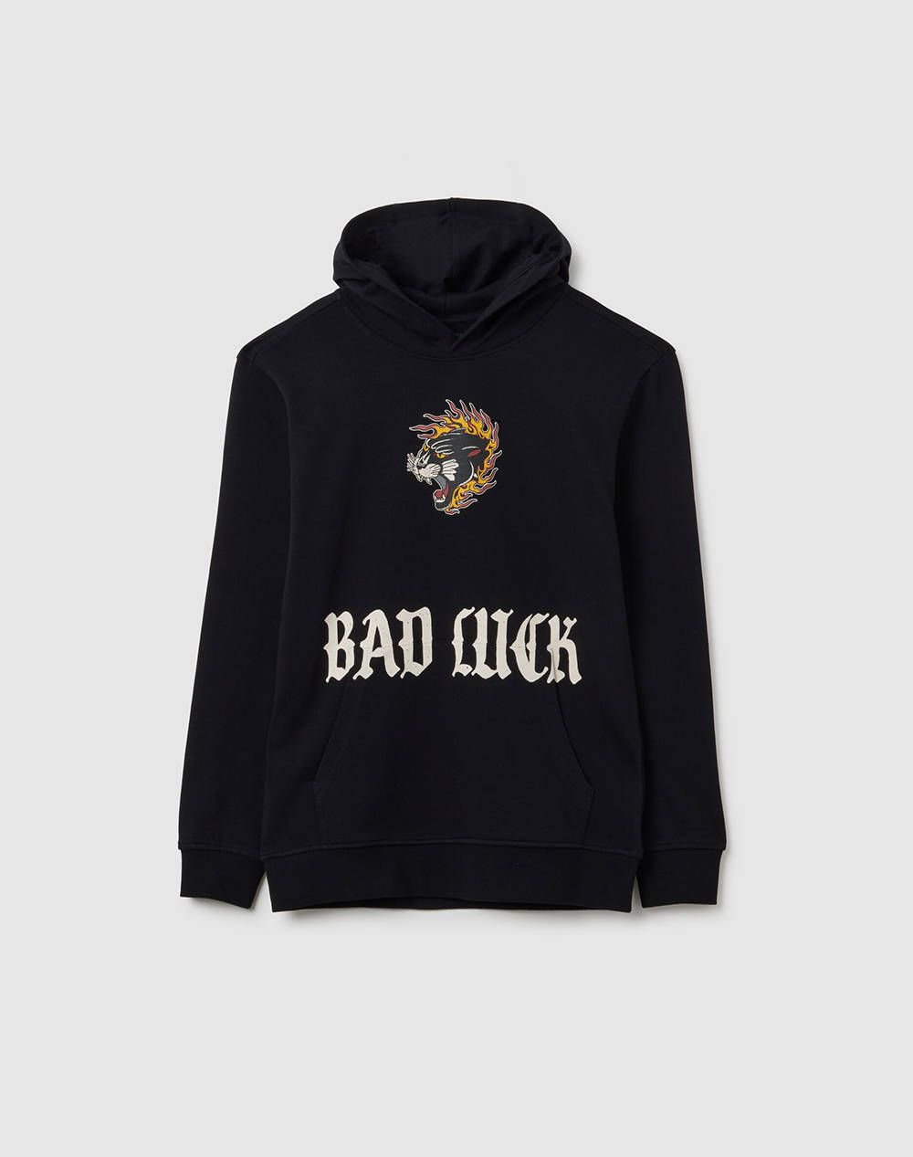 OVS HOODIE W/PRINT 2459248-BLACK BEAUTY Black