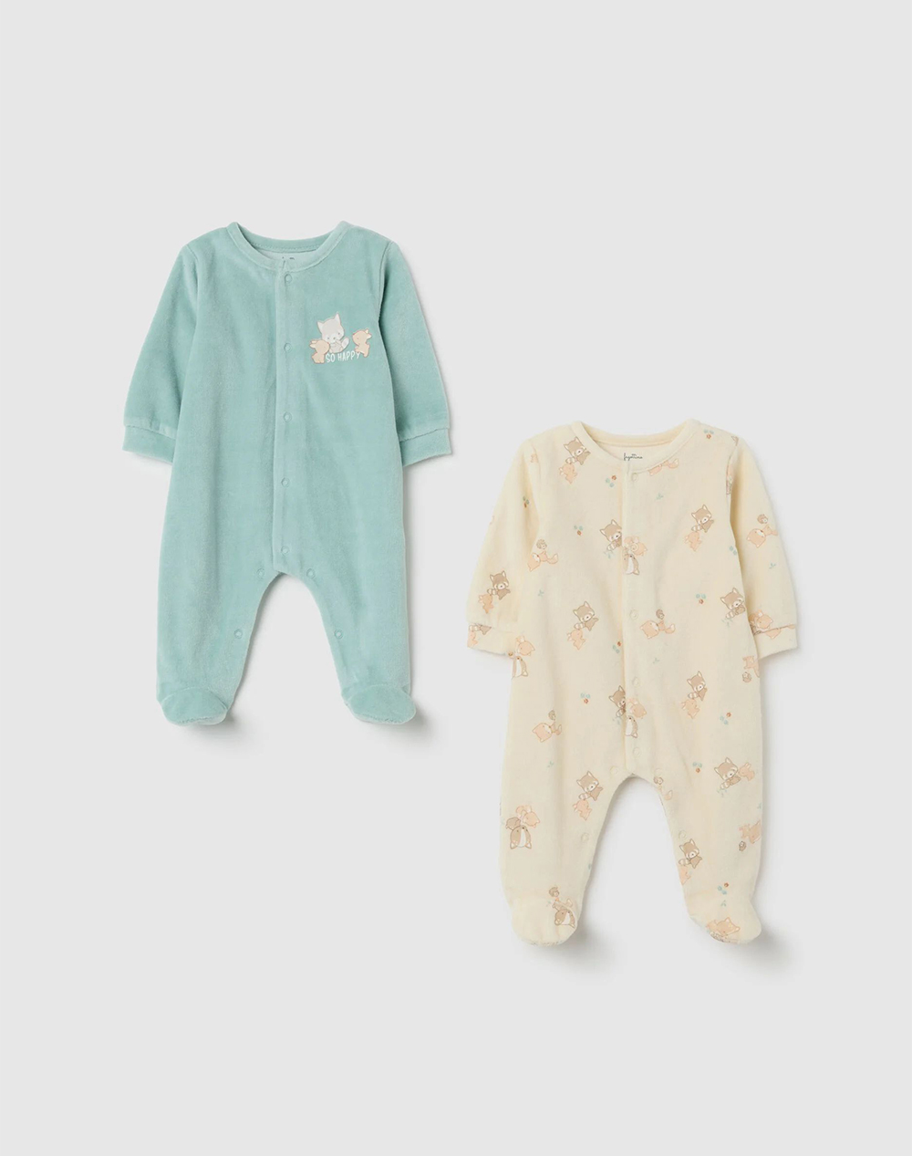 OVS OVS PK 2 ROMPER VELOUR BOY 2465089-BLUE HAZE Multi