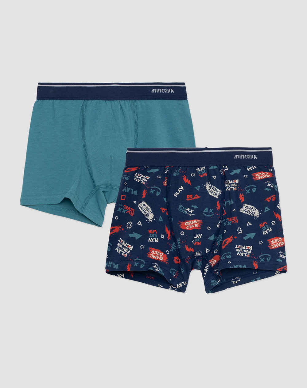 MINERVA MINERVA BOXER ΑΓ.2PCS C/L GAME OVER 96-42684-4-10-260 Blue