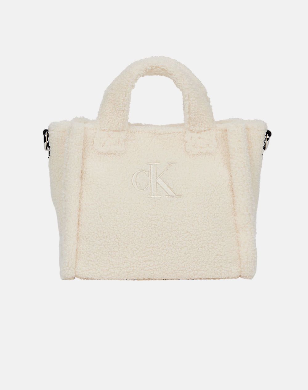 CALVIN KLEIN CALVIN KLEIN TEDDY TOTE BAG (Διαστάσεις: 23 x 21 x 10εκ.) IU0IU00355-PGB Ecru